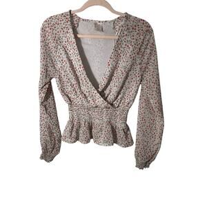 Japna Floral Baby Doll Coquette Kidcore Cropped Fitted Cottage Small Blouse